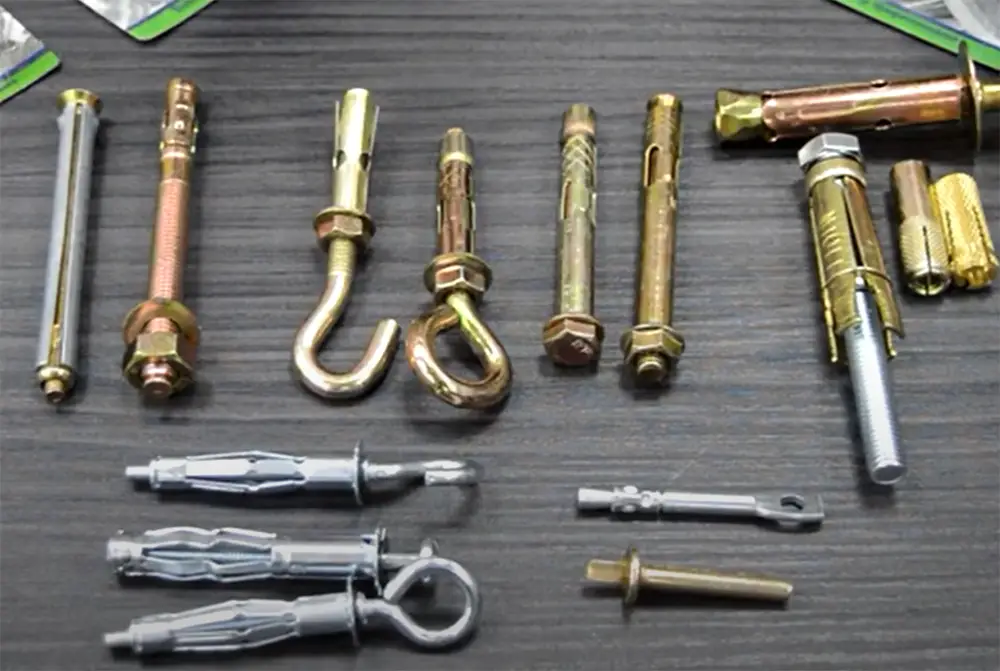 What are lead caulking anchors made of?