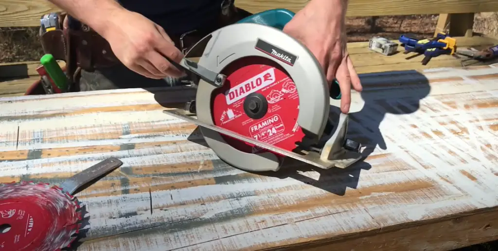 Use the circular saw wrench